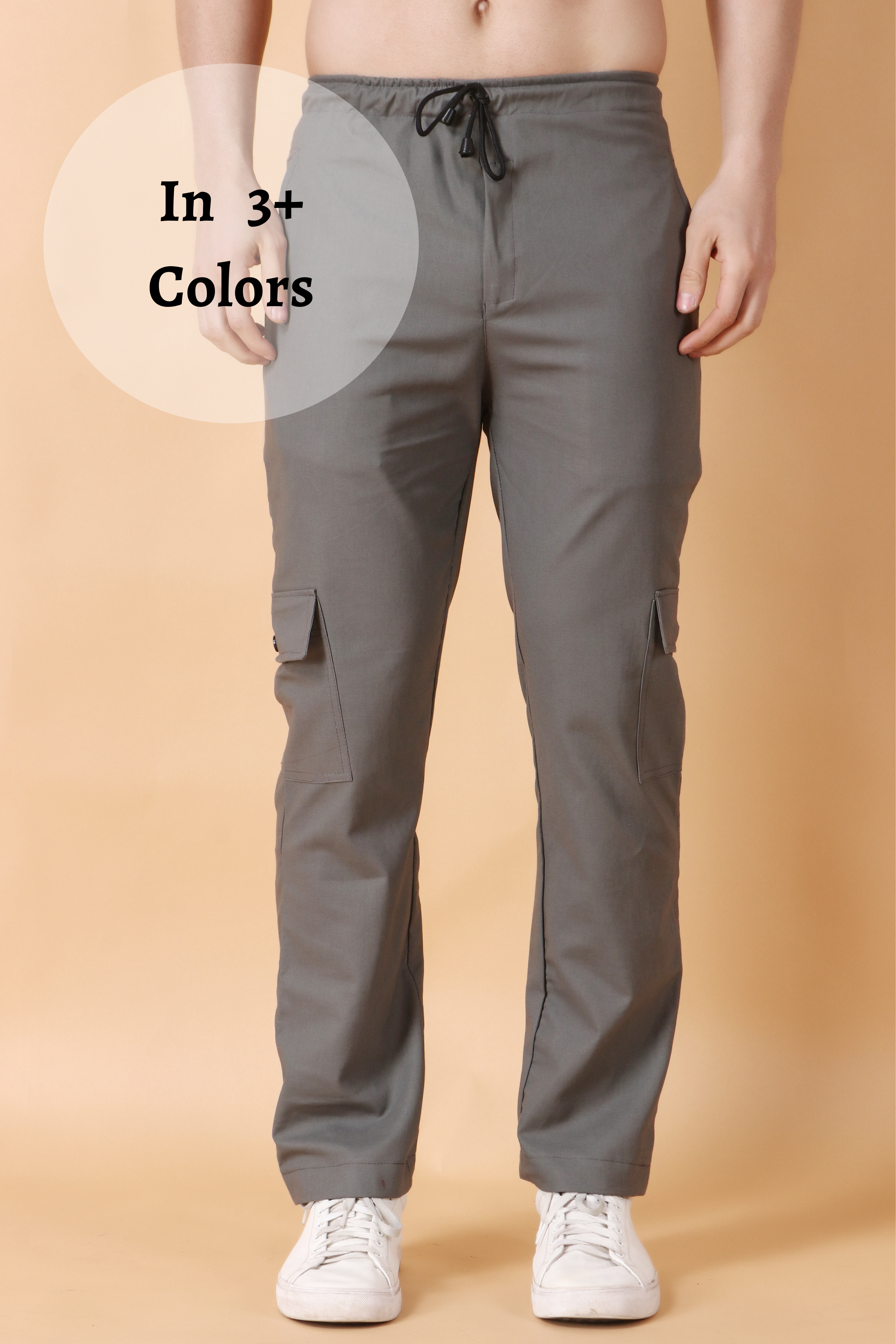 Brown Solid Cotton Cargo Pant (FOZIP) | Celio